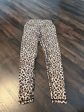 Leopard Print Leggings - Beige/Black